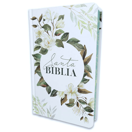 Biblia RVR 1960 Letra Grande, Tapa Dura con Flores Blancas / Spanish Bible RVR 1960 Tamaño Práctico